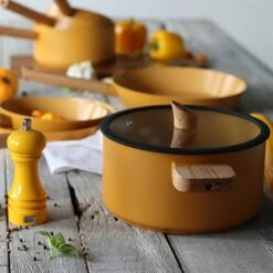 Faitout Ector Induction Aluminium Revêtu 24 Cm Jaune -DE BUYER Ventes 108008 3 1 Faitout Ector induction aluminium revetu 24 cm jaune Ogo