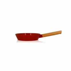 Poêle Ector Induction Aluminium Revêtu Manche En Bois 20 Cm Rouge