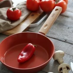 Poêle Ector Induction Aluminium Revêtu Manche En Bois 20 Cm Rouge -DE BUYER Ventes 108012 3 1 Poele Ector induction aluminium revetu manche en bois 20 cm rouge Ogo