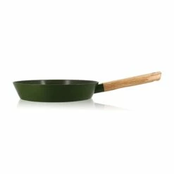 Poêle Ector Induction Aluminium Revêtu Manche En Bois 28 Cm Vert