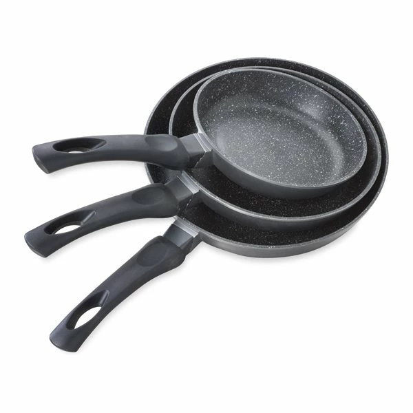 Lot 3 Poêles Avec Revêtement Dur Comme La Pierre 20, 24 Et 28 Cm 3 Lot 3 Poêles Avec Revêtement Dur Comme La Pierre 20, 24 Et 28 Cm