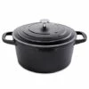 Cocotte Légère Ronde En Fonte D'aluminium 24 Cm 4,5 L Coloris Noir