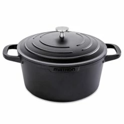 Cocotte Légère Ronde En Fonte D'aluminium 24 Cm 4,5 L Coloris Noir