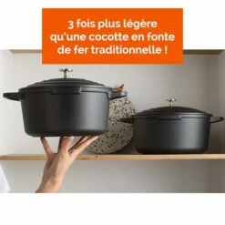 Cocotte Légère Ronde En Fonte D'aluminium 28 Cm 6,7 L Coloris Noir -DE BUYER Ventes 203001 2 9 Cocotte legere ronde en fonte d aluminium 28 cm 6 7 L coloris noir Mathon