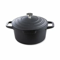 Cocotte Légère Ronde En Fonte D'aluminium 20 Cm 2,6 L Coloris Noir
