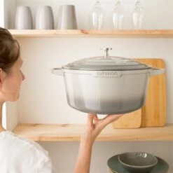 Cocotte Légère Ronde En Fonte D'aluminium 28 Cm 6,7 L Coloris Gris -DE BUYER Ventes 203005 2 4 Cocotte legere ronde en fonte d aluminium 28 cm 6 7 L coloris gris Mathon