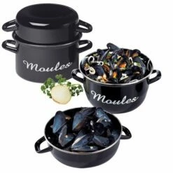 Lot De 2 Marmites à Moules Individuelles 18 Cm
