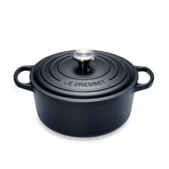 Le Creuset Cocotte Fonte Rond 20 Cm Noir Mat