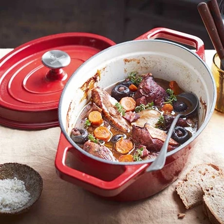 Cocotte En Fonte Ovale 33 Cm 6 L Rouge 4 Cocotte En Fonte Ovale 33 Cm 6 L Rouge – Image 2