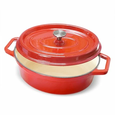 Cocotte En Fonte Ovale 33 Cm 6 L Rouge 6 Cocotte En Fonte Ovale 33 Cm 6 L Rouge – Image 4
