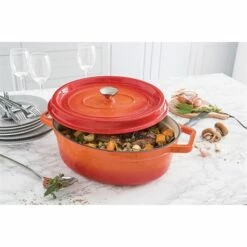 Cocotte En Fonte Orange Ovale 33 Cm 6 L -DE BUYER Ventes 213261 2 5 Cocotte en fonte orange ovale 33 cm 6 L Mathon