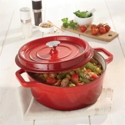 Cocotte En Fonte Ronde 24 Cm 3,7 L Rouge 7 Cocotte En Fonte Ronde 24 Cm 3,7 L Rouge -DE BUYER Ventes 213286 2 2 Cocotte en fonte ronde 24 cm 3 7 L rouge Mathon