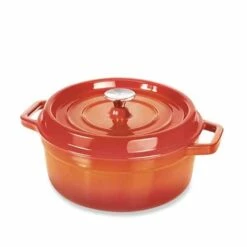 Cocotte En Fonte Ronde 28 Cm 5,6 L Coloris Orange