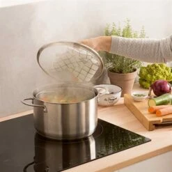 Faitout Inox 24 Cm Avec Panier Passoire Rotatif Et Couvercle En Verre 6,7 L -DE BUYER Ventes 273095 3 4 Faitout inox 24 cm avec panier passoire rotatif et couvercle en verre 6 7 L Mathon