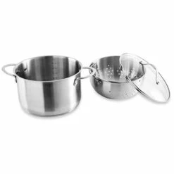Faitout Inox 24 Cm Avec Panier Passoire Rotatif Et Couvercle En Verre 6,7 L -DE BUYER Ventes 273095 4 4 Faitout inox 24 cm avec panier passoire rotatif et couvercle en verre 6 7 L Mathon
