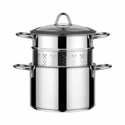 Cuiseur à Pâte Acier Inoxydable Avec Couvercle Verre 20 Cm