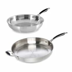 Lot De 2 Poêles Tout Inox Excell’Inox 28 Et 32 Cm
