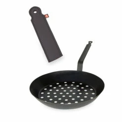 De Buyer Set Poêle à Marrons Pour Cuisson Sur Braises 28 Cm Et Manchon De Protection