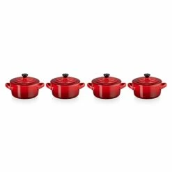 Le Creuset Set 4 Mini-cocottes Céramique 10 Cm Cerise