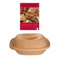Set Cocotte En Terre Cuite 34,5 Cm Römertopf Et Livre Recettes