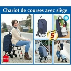 Chariot De Courses Avec Siège Bleu 9 Chariot De Courses Avec Siège Bleu -DE BUYER Ventes 604011 2 4 Chariot de courses avec siege bleu Wenko by Maximex