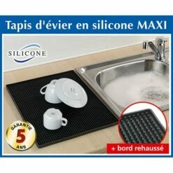 Tapis égouttoir Silicone Noir 40 Cm -DE BUYER Ventes 610016 1 3 Tapis egouttoir silicone noir 40 cm Wenko by Maximex