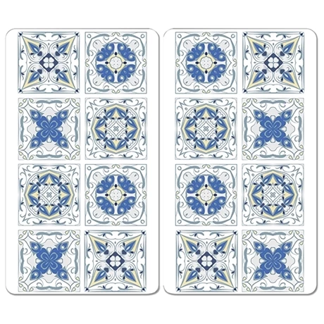 Set 2 Couvre-plaques Carreaux Bleus 4 Set 2 Couvre-plaques Carreaux Bleus – Image 2