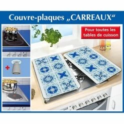 Set 2 Couvre-plaques Carreaux Bleus 9 Set 2 Couvre-plaques Carreaux Bleus -DE BUYER Ventes 623001 3 3 Set 2 couvre plaques carreaux bleus Wenko by Maximex