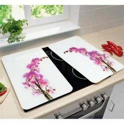 Set 2 Couvre-plaques Protection Motifs Orchidée -DE BUYER Ventes 62346 1 1 Set 2 couvre plaques protection motifs Orchidee Wenko by Maximex