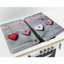 Set 2 Couvre-plaques Protection Motifs Coeurs