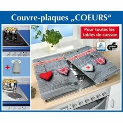 Set 2 Couvre-plaques Protection Motifs Coeurs -DE BUYER Ventes 62367 2 5 Set 2 couvre plaques protection motifs Coeurs Wenko by Maximex