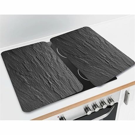 Set 2 Couvre-plaques Protection En Verre Motifs Ardoise 6 Set 2 Couvre-plaques Protection En Verre Motifs Ardoise â Image 4