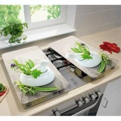 Devant -DE BUYER Ventes 62903 1 1 2 couvre plaques protection motifs Jardin de fines herbes Wenko by Maximex