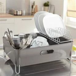 Egouttoir à Vaisselle Avec Bac Et Gouttière D'écoulement