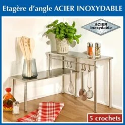 Étagère Angle 2 étages En Acier Inoxydable -DE BUYER Ventes 67544 2 1 Etagere angle 2 etages en acier inoxydable Wenko by Maximex
