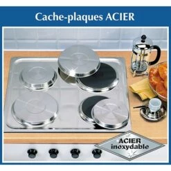 Set De 4 Cache-plaques En Inox -DE BUYER Ventes 67600 3 3 Set de 4 cache plaques en inox Wenko by Maximex