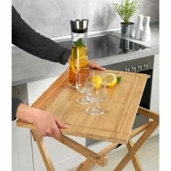 Table Pliante Avec Plateau Amovible Lugo En Bambou