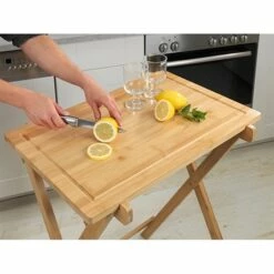 Table Pliante Avec Plateau Amovible Lugo En Bambou -DE BUYER Ventes 691014 2 2 Table pliante avec plateau amovible Lugo en bambou Wenko by Maximex