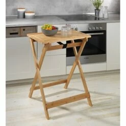 Table Pliante Avec Plateau Amovible Lugo En Bambou -DE BUYER Ventes 691014 3 2 Table pliante avec plateau amovible Lugo en bambou Wenko by Maximex