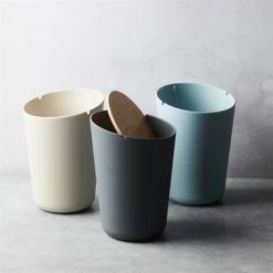 Poubelle Fibre De Bambou Coloris Bleu -DE BUYER Ventes 892002 1 1 Poubelle fibre de bambou coloris bleu Point Virgule